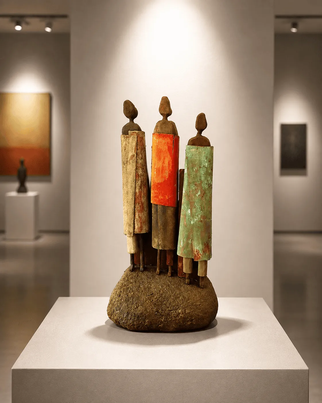 Trio sobre piedra
